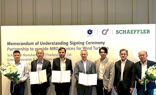 แชฟฟ์เลอร์ประกาศลงนามบันทึกความเข้าใจร่วมกับกรีน อินโนเวชั่น แอนด์ เมนเทนแนนซ์ และตั้ง แบริ่งส์กรุ๊ป เพื่อพัฒนาอุตสาหกรรมพลังงานลมในไทย