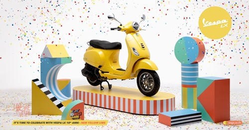 ความสนุกกลับมาอีกครั้งกับ “Vespa LX 10th Anni”  รุ่นฉลองครบรอบ 10 ปี เวสป้าประเทศไทย กับ "สีเหลืองพาสเทล" ใหม่!